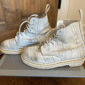 White textured Rare Dr. Martens
